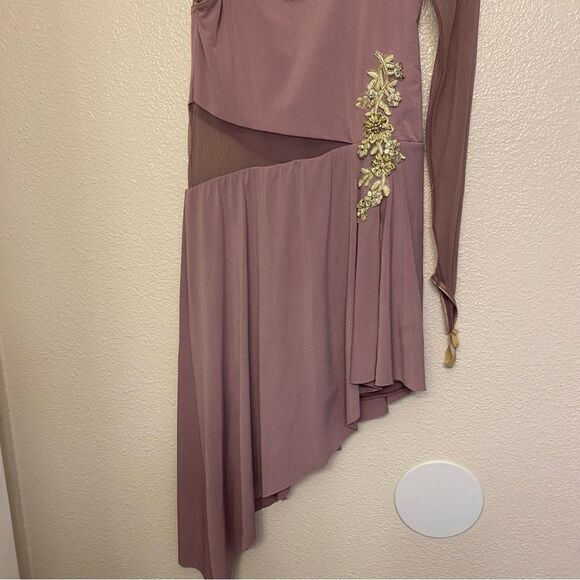 Weissman dance costume LOVE ME AGAIN 10156 Asymmetrical lavender mauve LC child - Picture 3 of 13